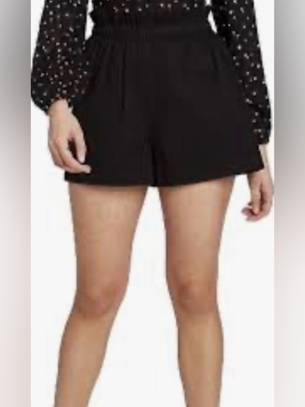 Black High-Rise Ruffle Waist Shorts